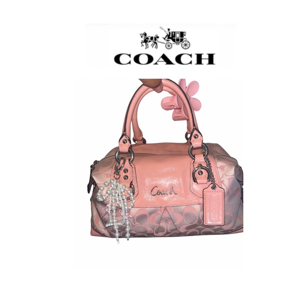 Coach Ashley Peony Pink Signature Carryall Handbag - Picture 1 of 11